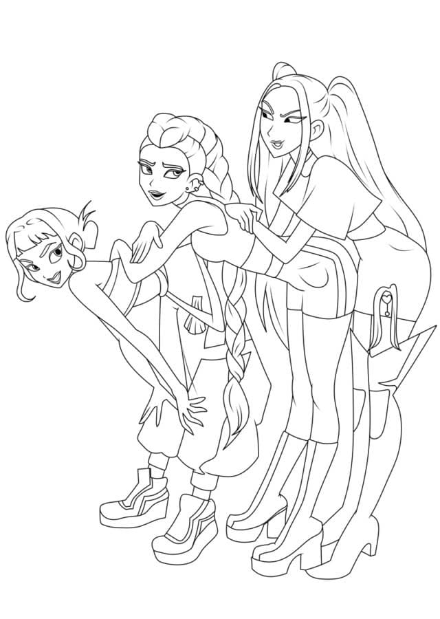 KPop Demon Hunters çocuklar için Boyama Sayfası