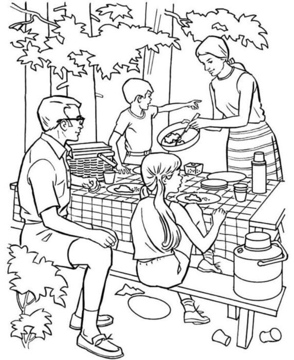 Kamp Çizimi 2 Boyama Sayfası