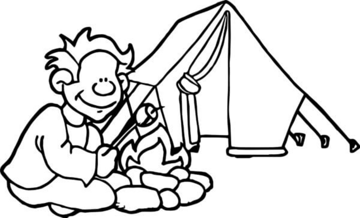 Kamp Çizimi 6 Boyama Sayfası