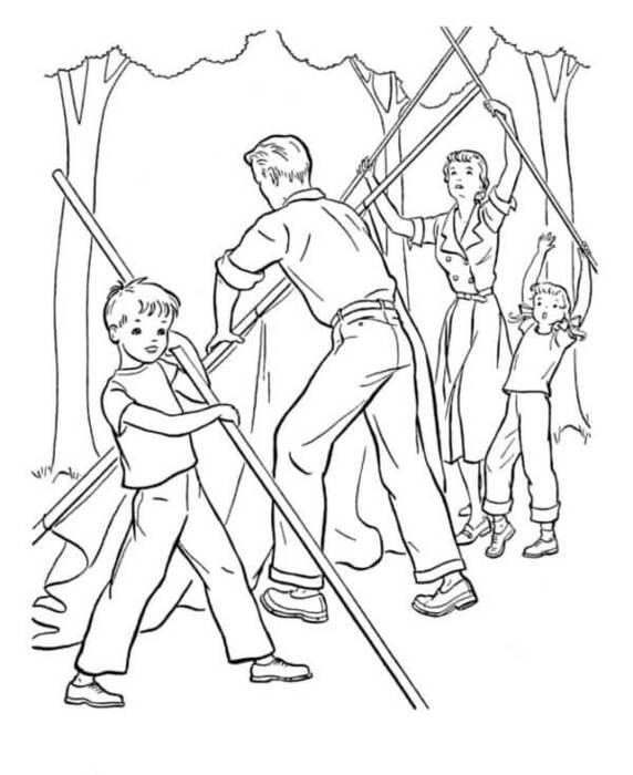 Kamp Resim Boyama Sayfası