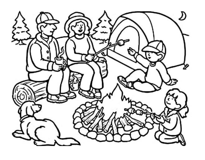 Kamp eskiz Boyama Sayfası