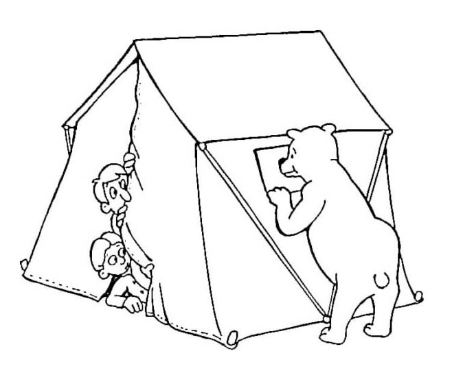 Kamp görüntü Boyama Sayfası