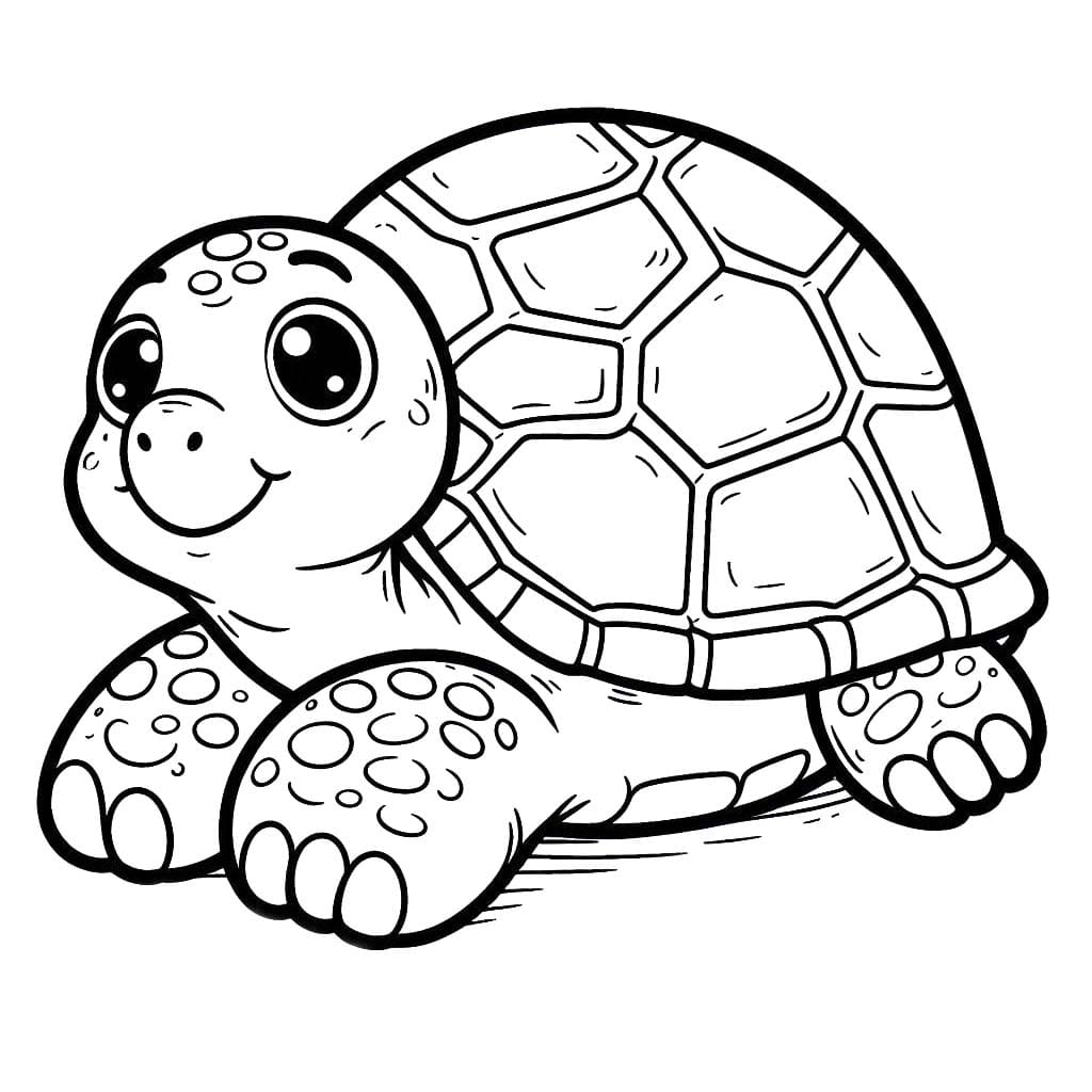 Kaplumbağa çizimi kolay Boyama Sayfası