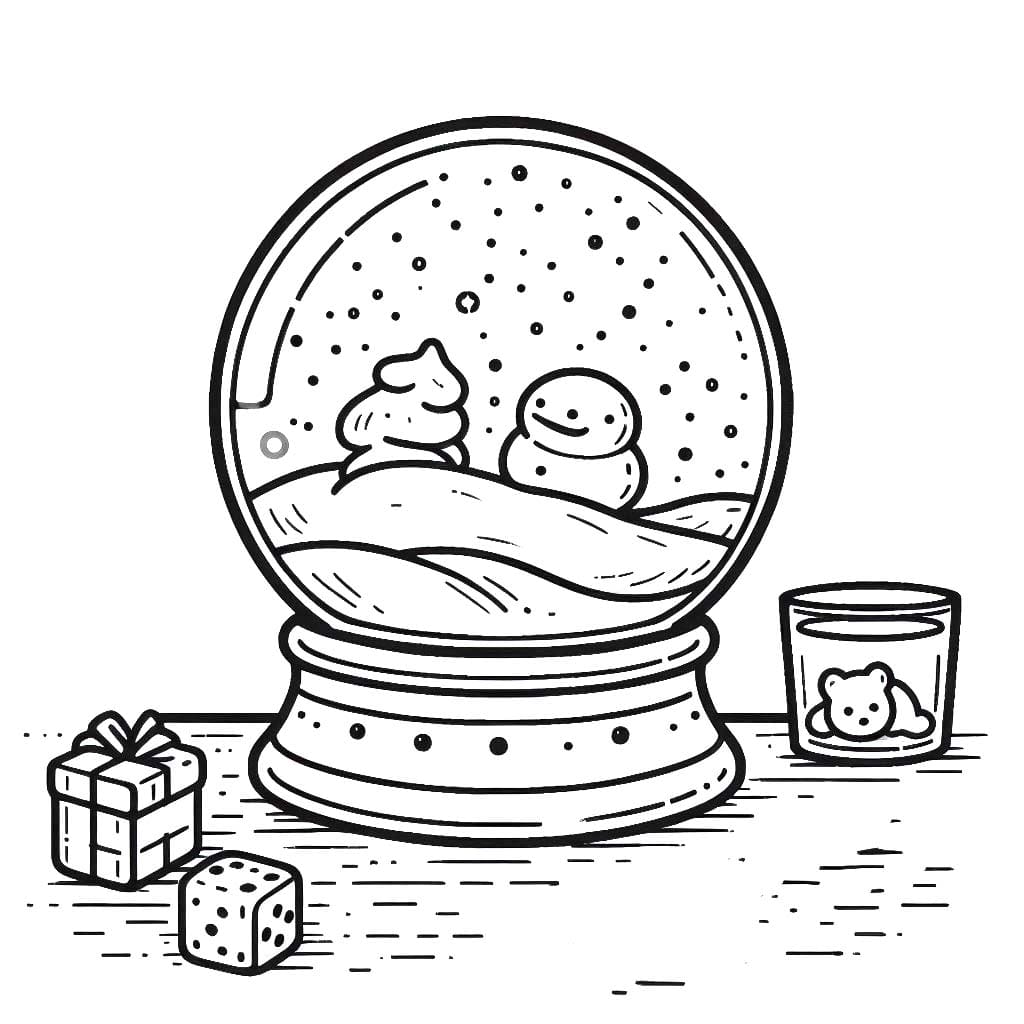 Kar küresi 1 Boyama Sayfası