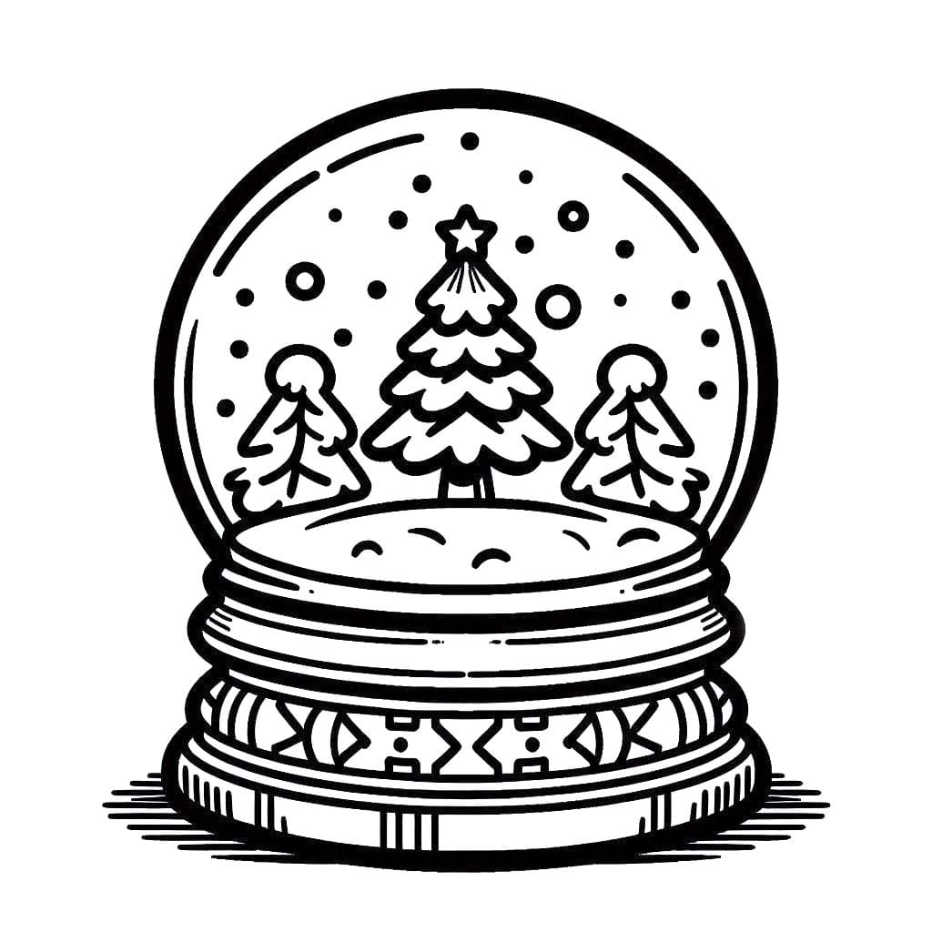 Kar küresi 3 Boyama Sayfası