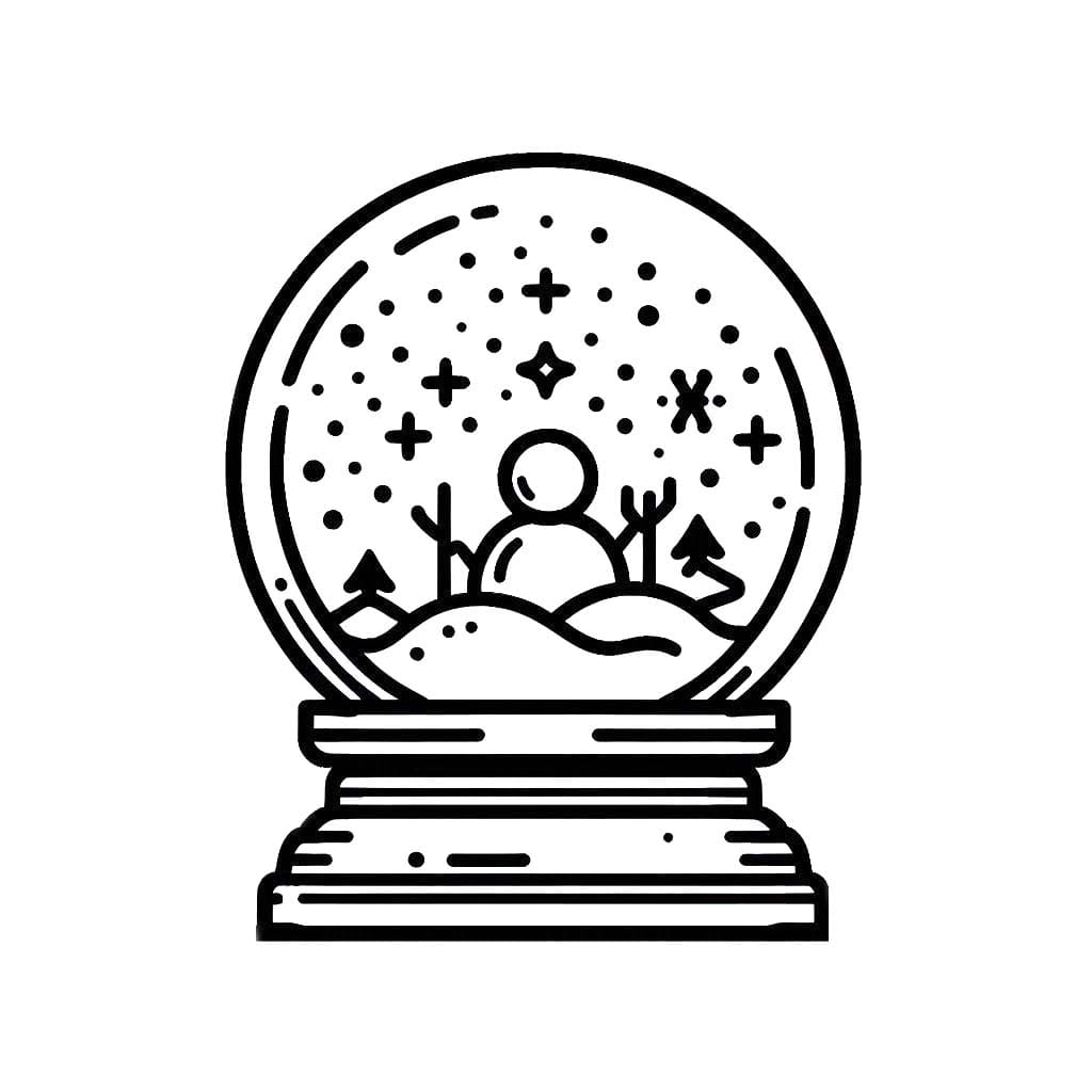Kar küresi 4 Boyama Sayfası