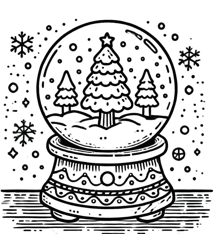Kar küresi güzel çiz Boyama Sayfası
