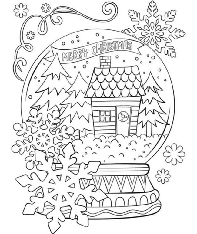 Kar küresi güzel Boyama Sayfası