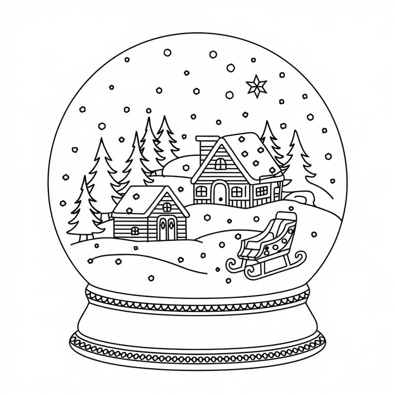 Kar küresi harika Boyama Sayfası