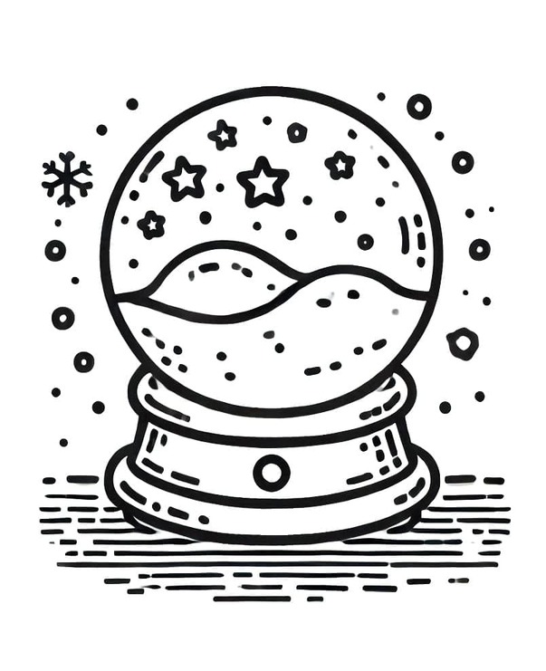 Kar küresi kolay Boyama Sayfası