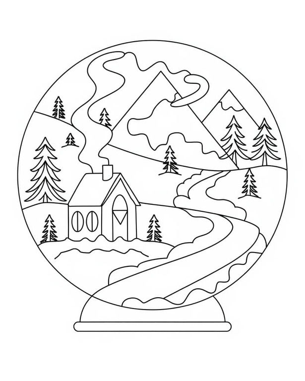 Kar küresi temel Boyama Sayfası
