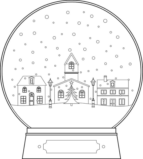 Kar küresi ücretsiz yazdırılabilir Boyama Sayfası