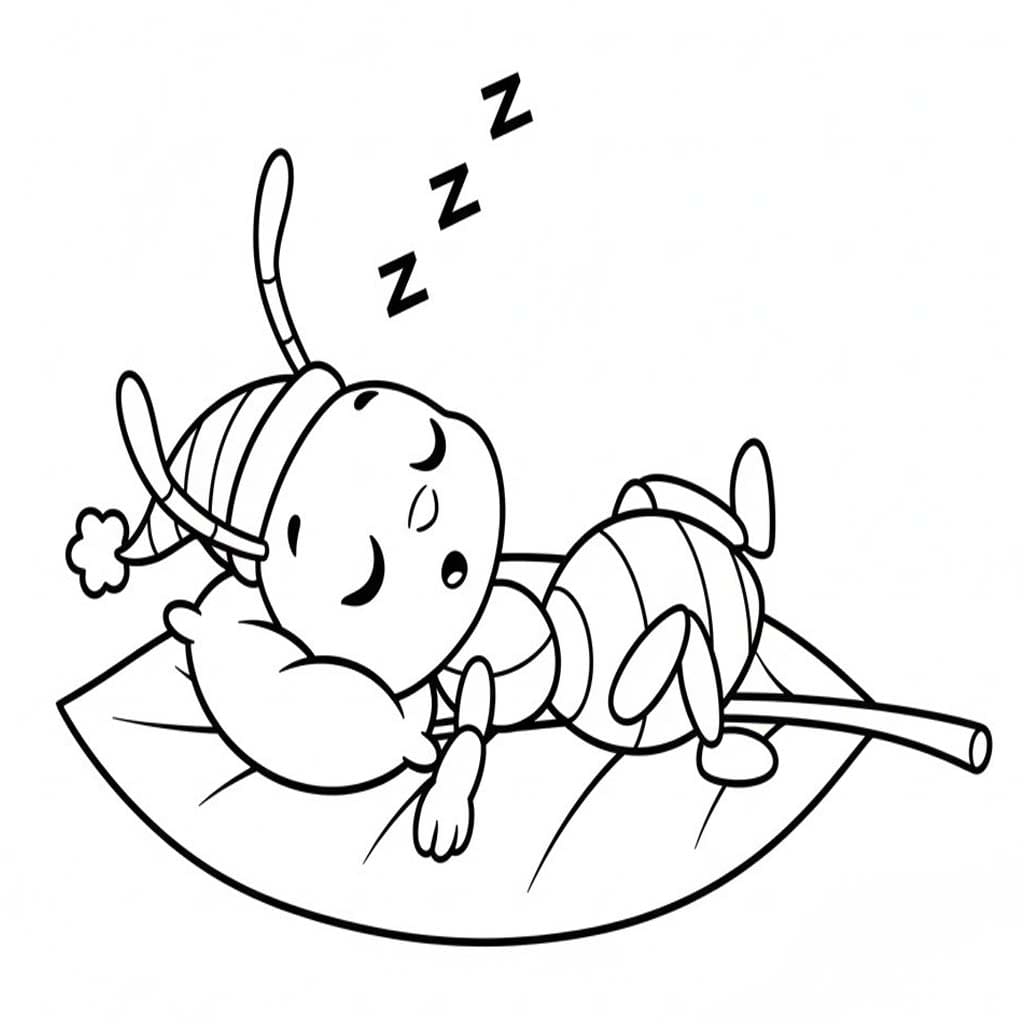 Karınca Uyumak Boyama Sayfası