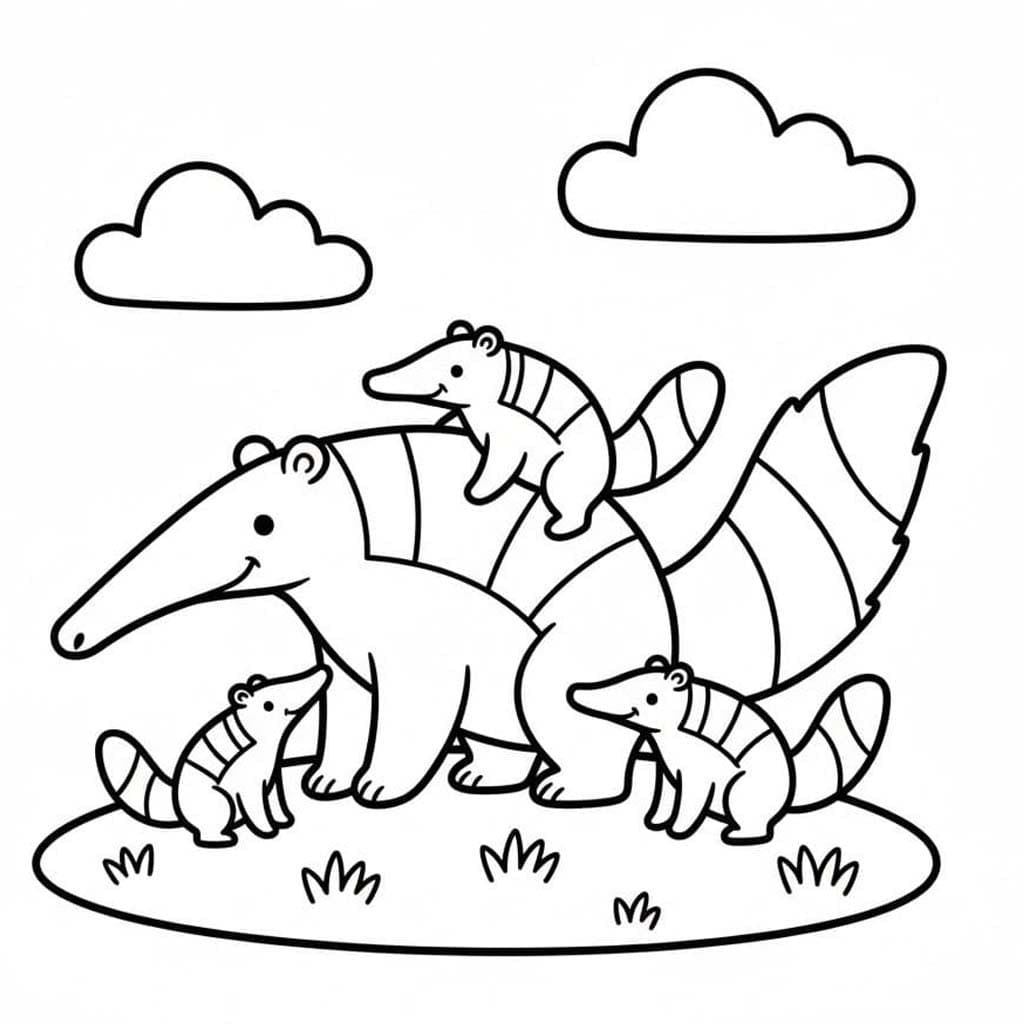 Karıncayiyen Yazdırılabilir Boyama Sayfası