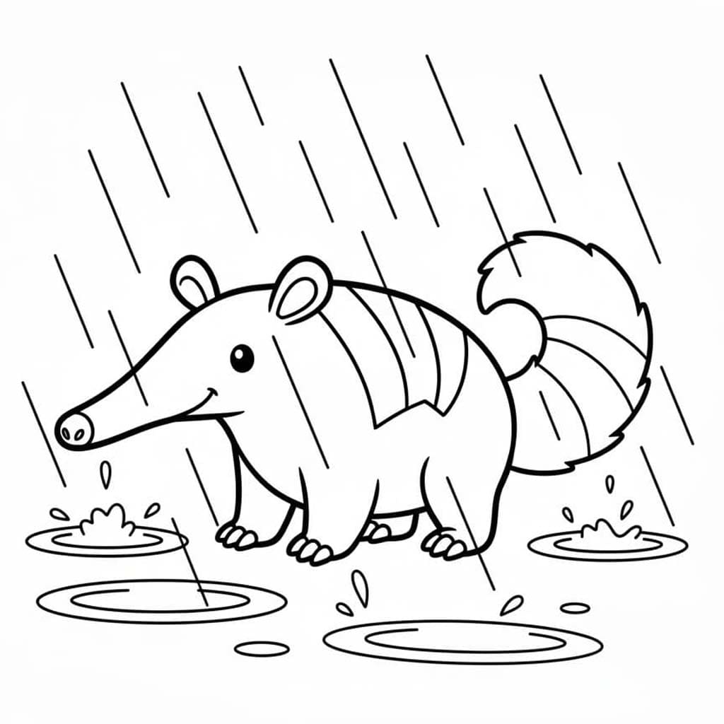 Karıncayiyen çocuklar için ücretsiz yazdırılabilir Boyama Sayfası