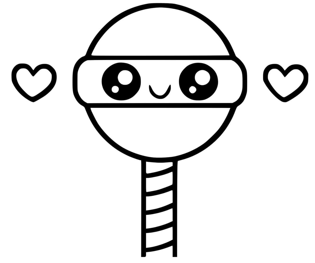 Kawaii Yemek yazdırılabilir temel Boyama Sayfası