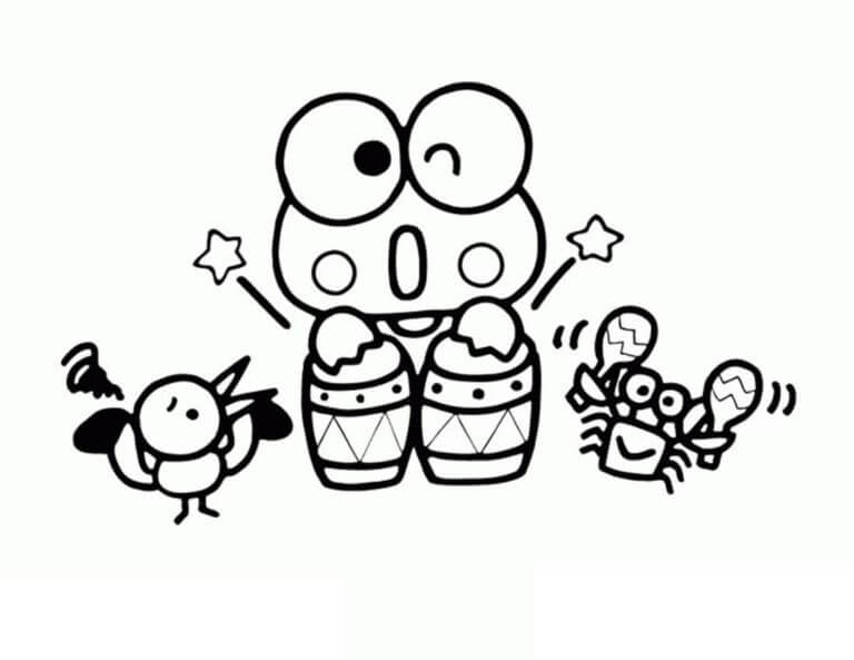 Keroppi'yi Ücretsiz Boyama Sayfası