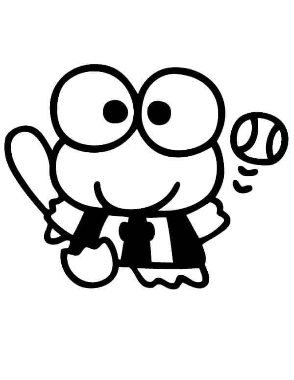 Keroppi'yi basit çiz Boyama Sayfası