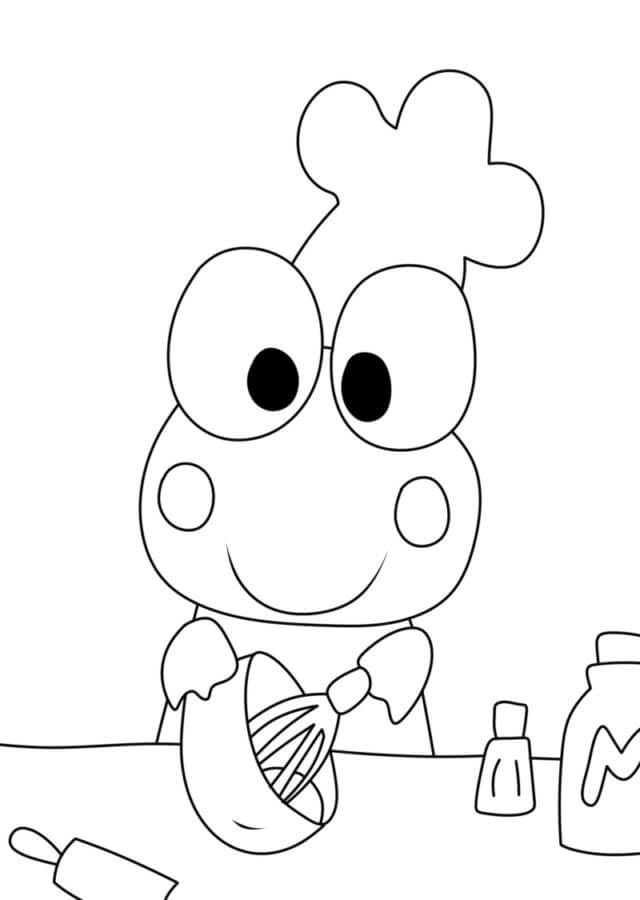 Keroppi'yi çok basit Boyama Sayfası