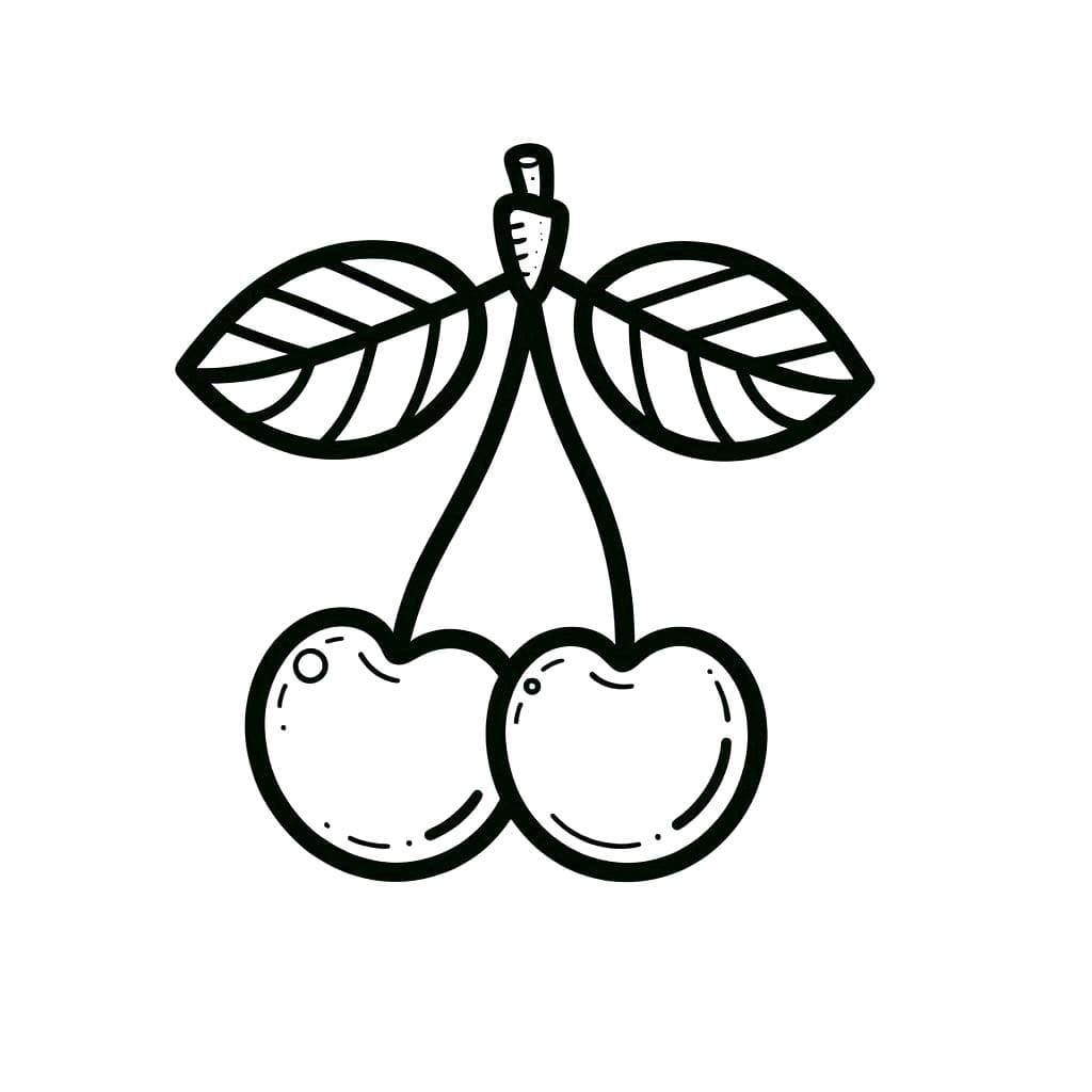 Kiraz baskısını çiz Boyama Sayfası