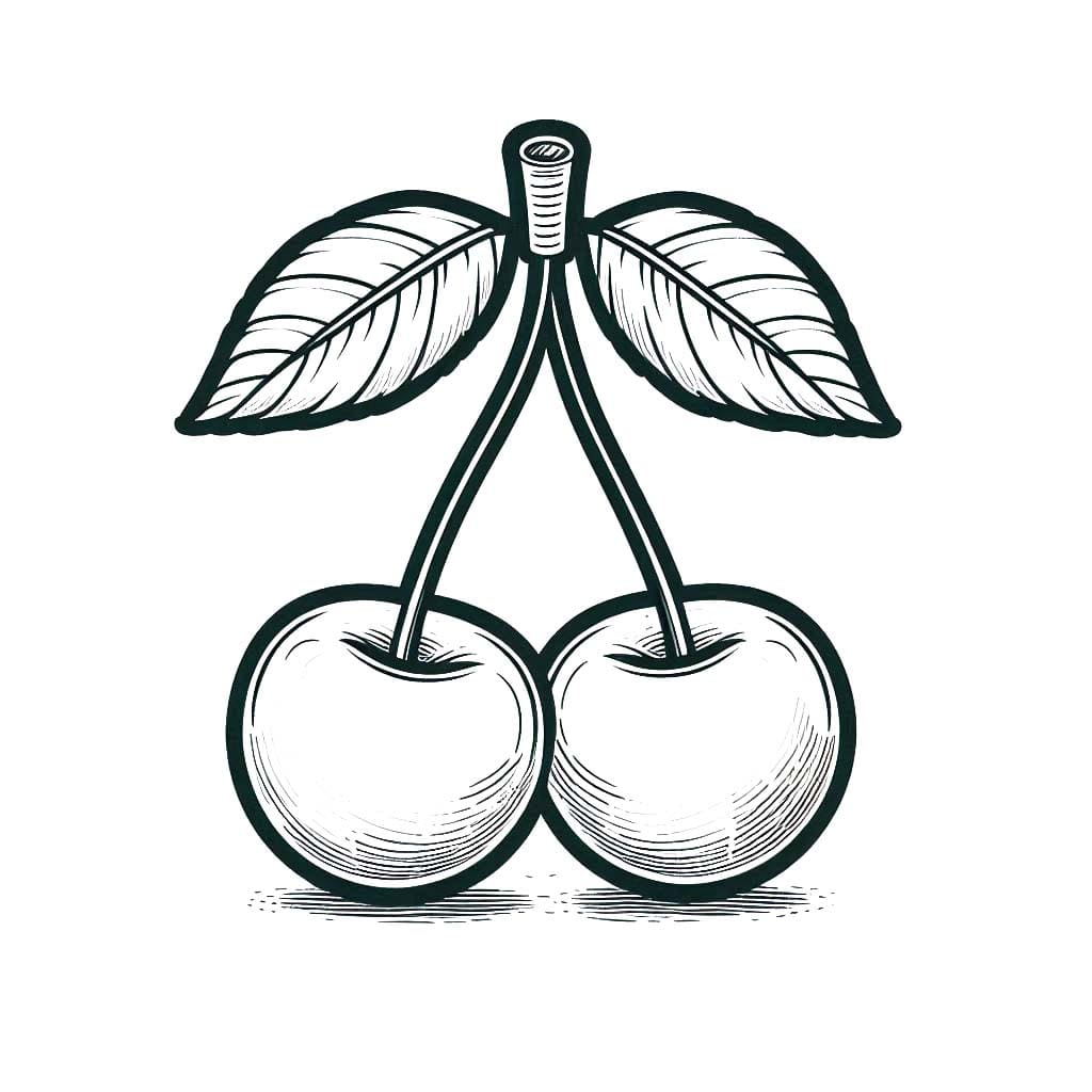 Kiraz çiz yazdırılabilir Boyama Sayfası