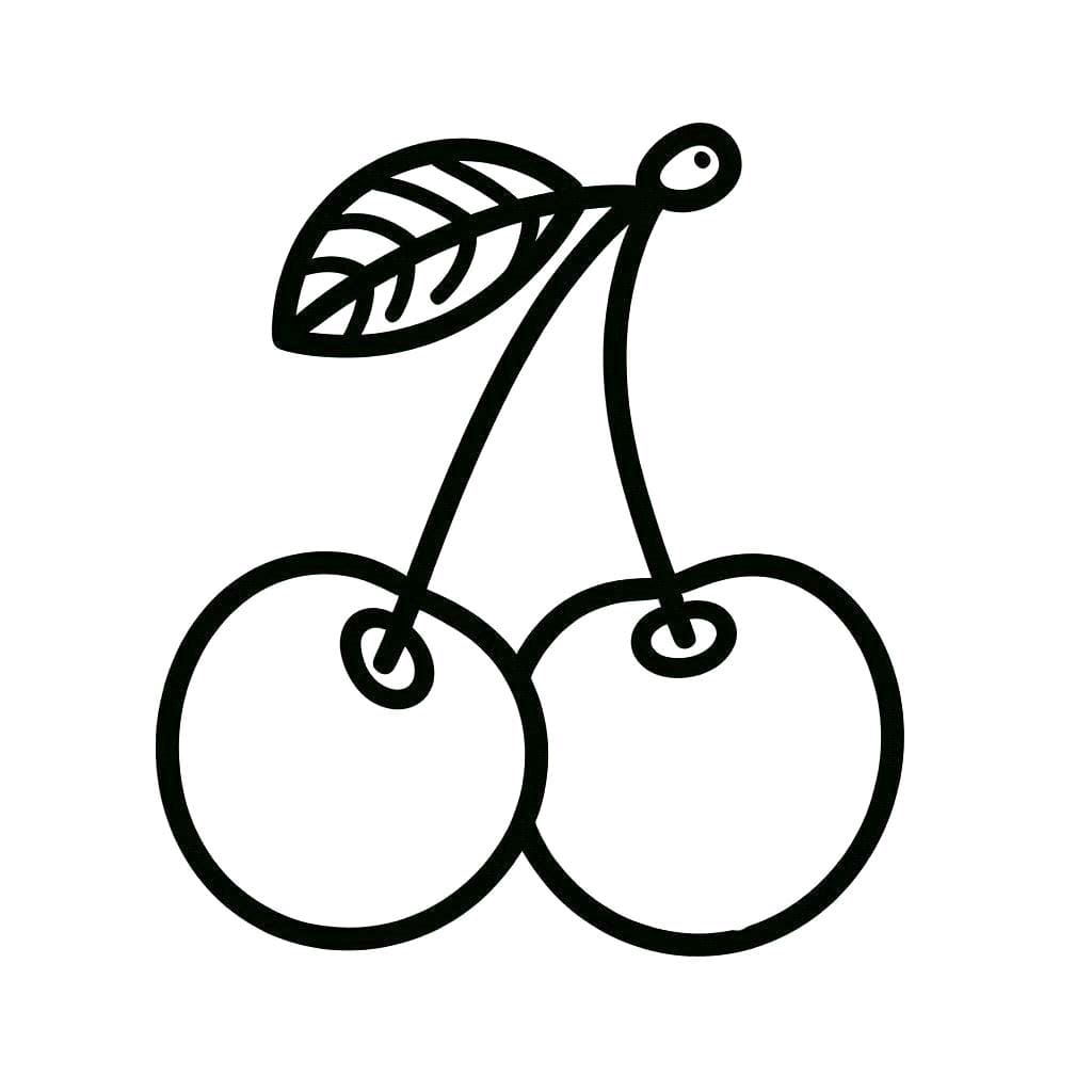 Kiraz çiz Boyama Sayfası