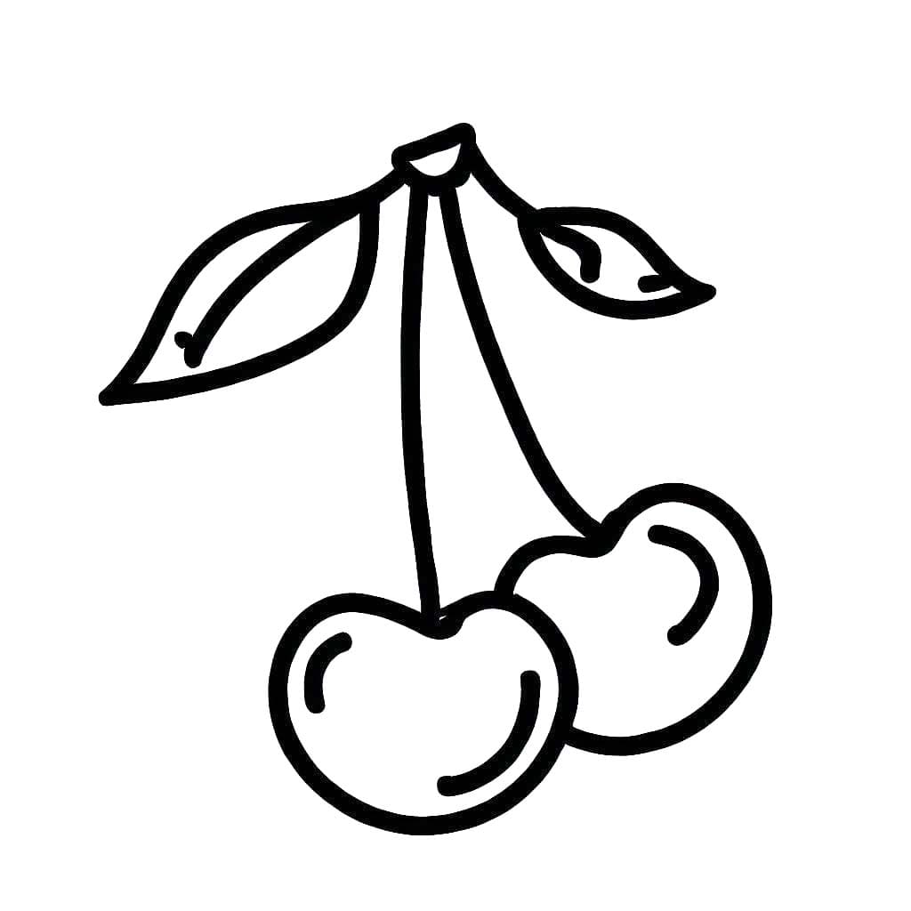 Kiraz resmi çiz Boyama Sayfası