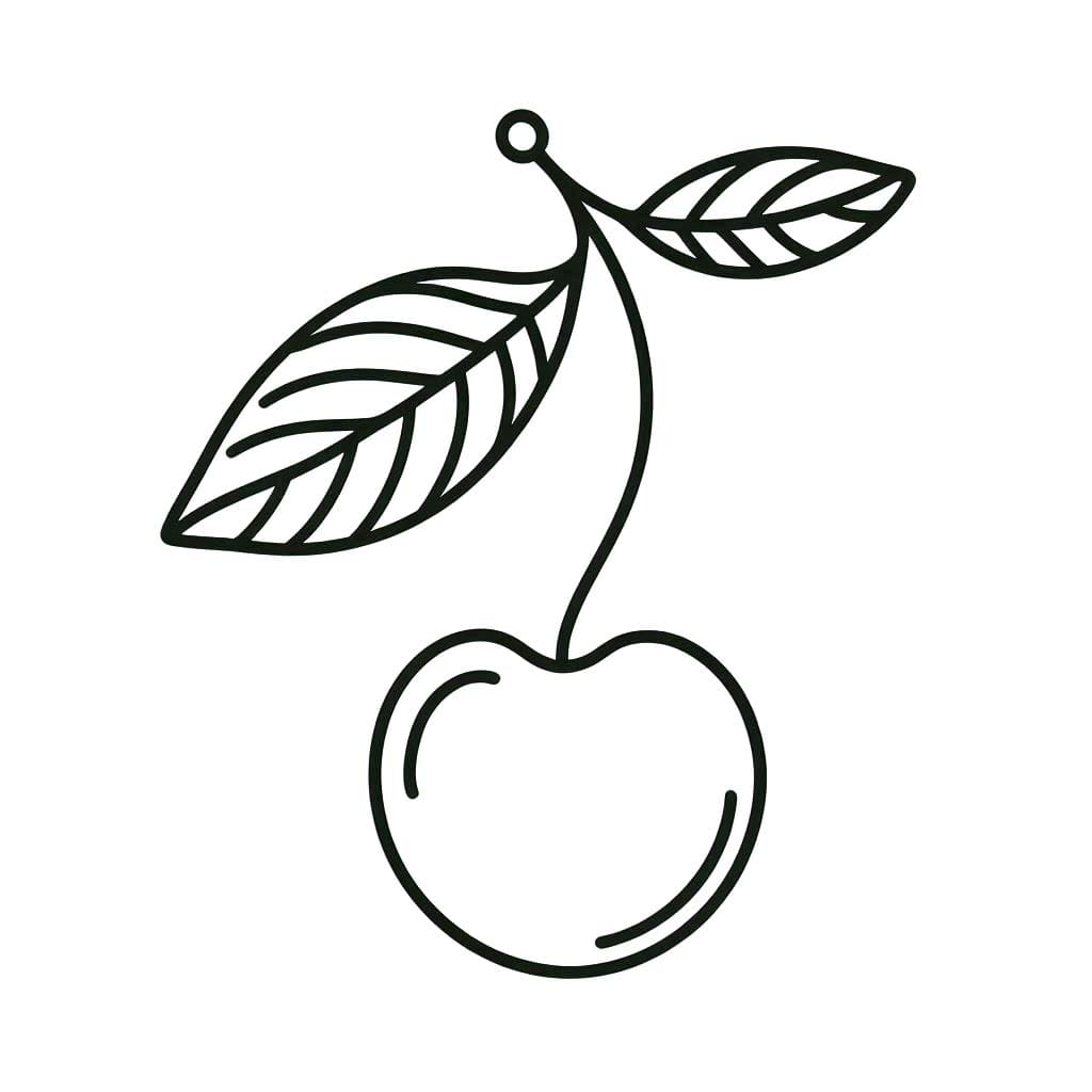 Kiraz temel çizimi Boyama Sayfası