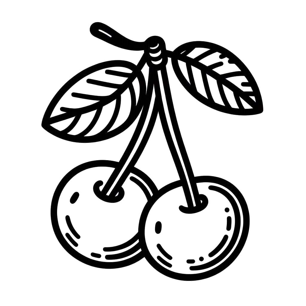 Kirazı ücretsiz çiz Boyama Sayfası