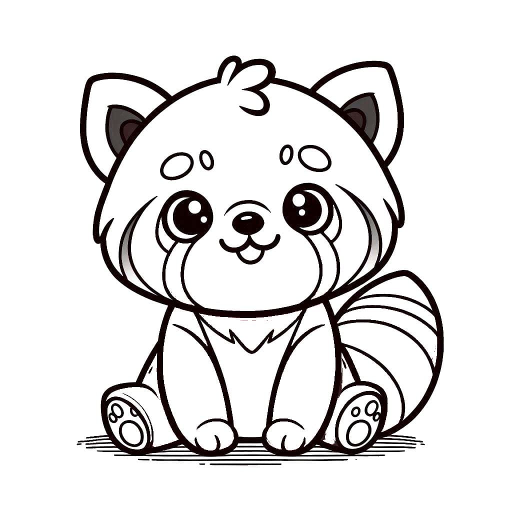 Kırmızı Panda 3 Boyama Sayfası