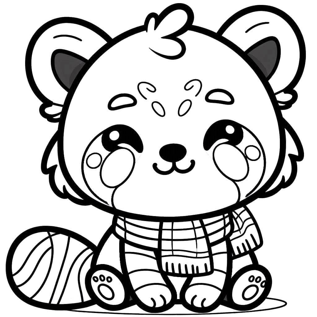 Kırmızı Panda 6 Boyama Sayfası