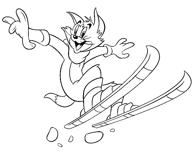 Kış Sporları Çizim Boyama Sayfası
