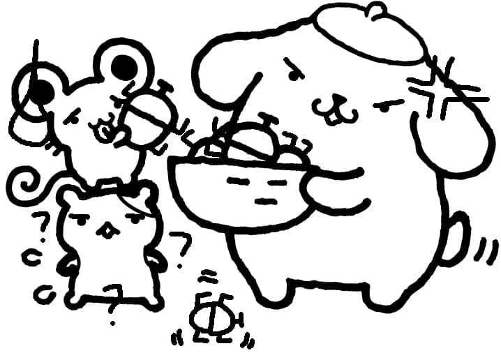 Kızgın Pompompurin Çiz Boyama Sayfası