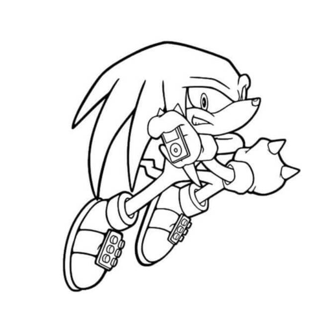 Knuckles Dövüşmek Boyama Sayfası
