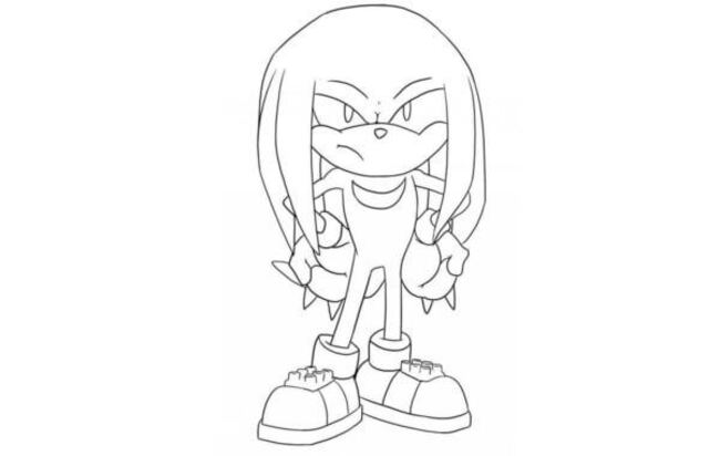 Knuckles Ücretsiz Grafikler Boyama Sayfası