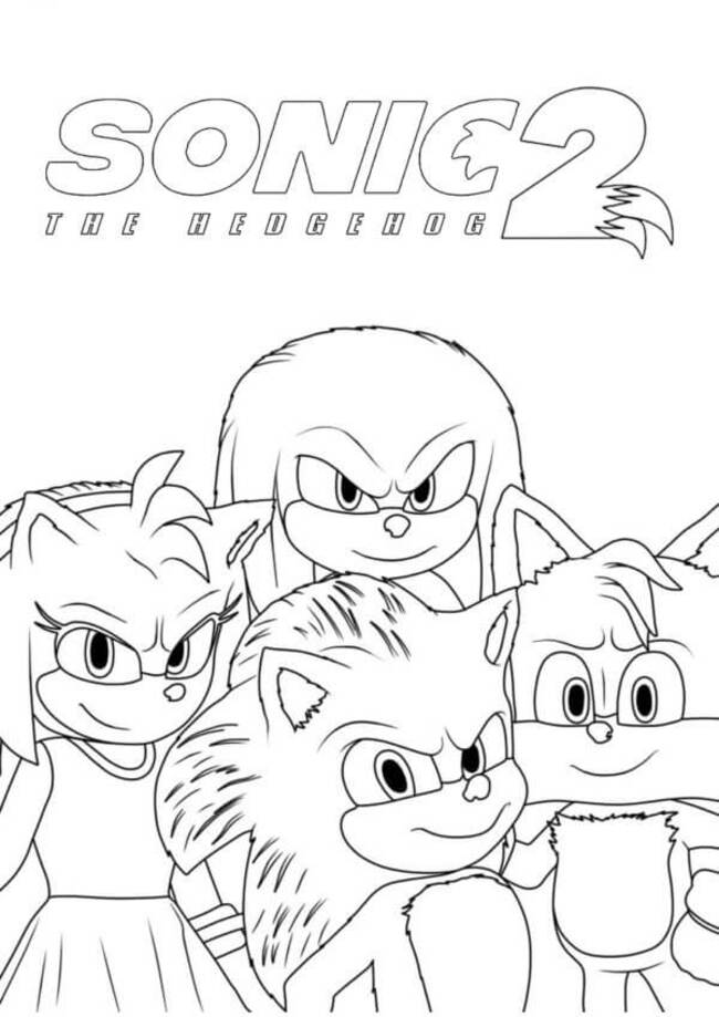 Knuckles ve Arkadaşlar Boyama Sayfası