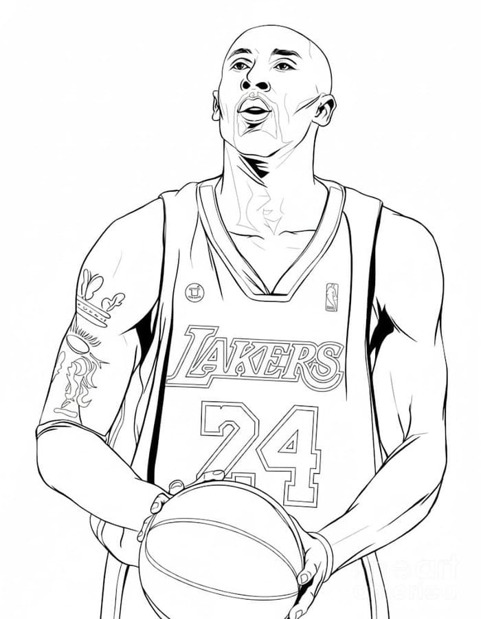 Kobe Bryant Basit Boyama Sayfası