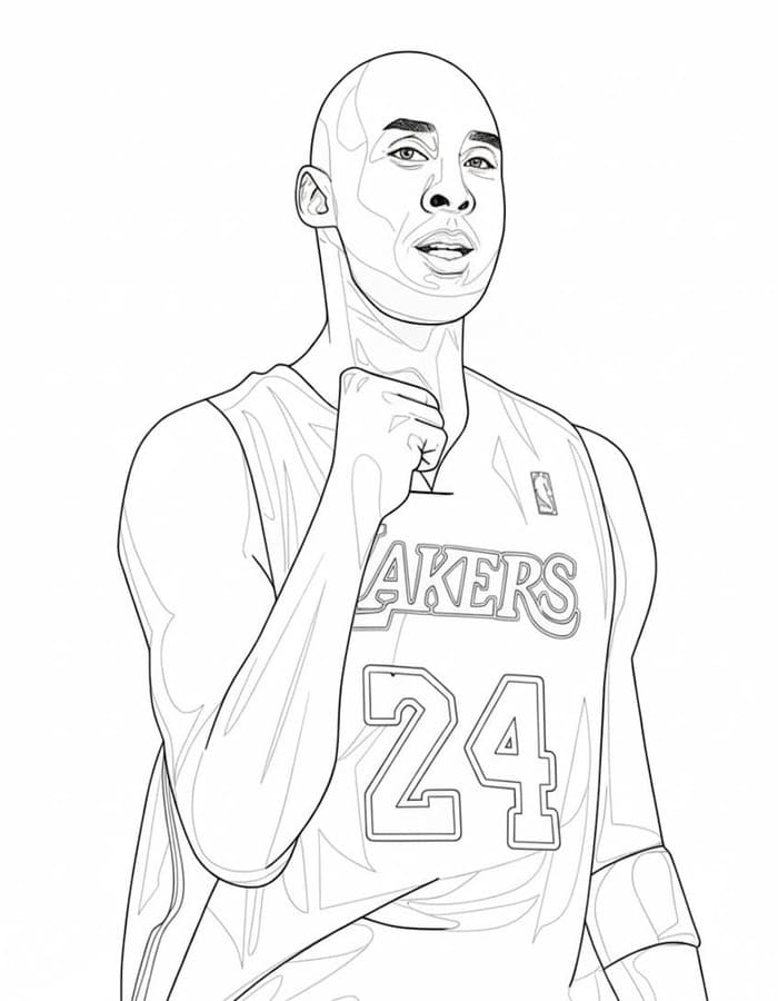 Kobe Bryant ücretsiz Boyama Sayfası