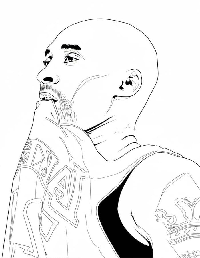 Kobe Bryant yazdırılabilir Boyama Sayfası