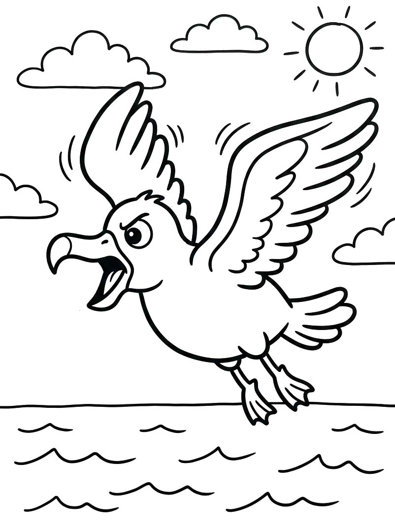 Kolay Albatros resim Boyama Sayfası