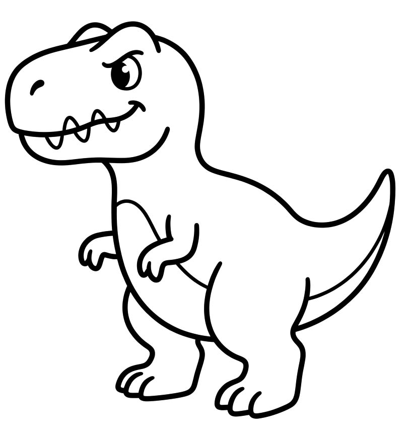 Kolay Allosaurus Çizim Boyama Sayfası