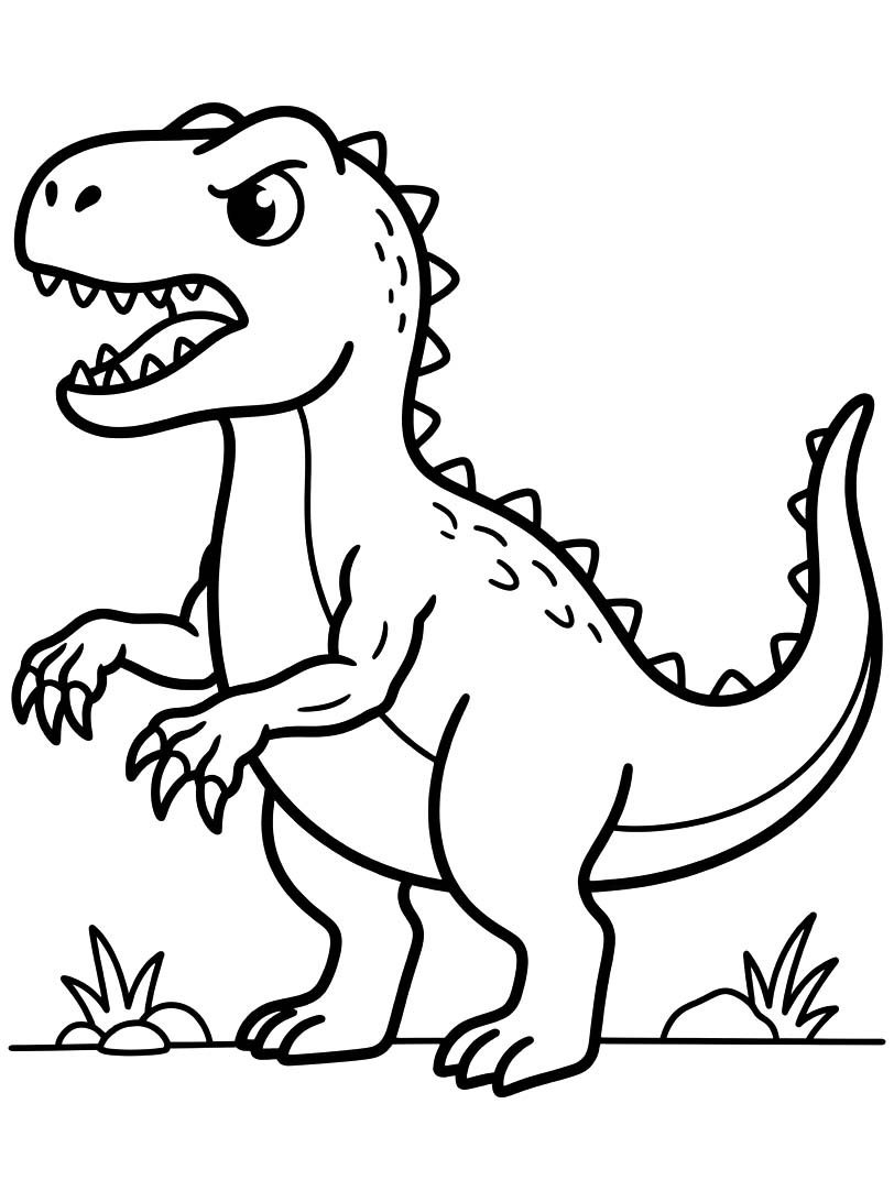 Kolay Allosaurus Boyama Sayfası