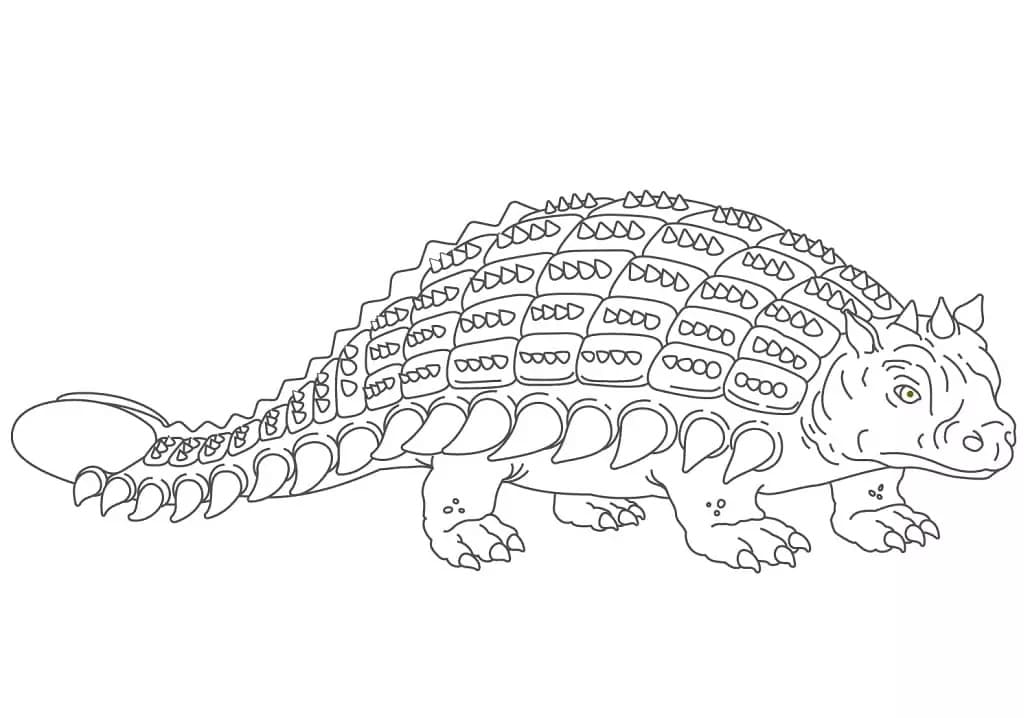 Kolay Ankylosaurus Boyama Sayfası