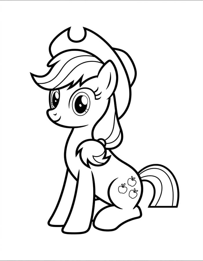 Kolay Applejack Çizim Boyama Sayfası
