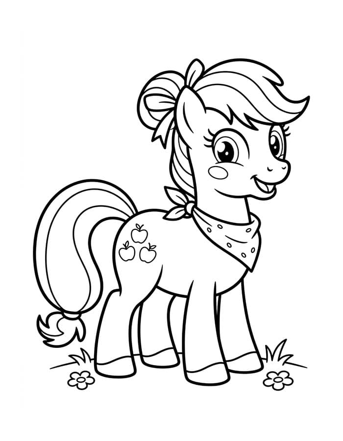 Kolay Applejack Boyama Sayfası