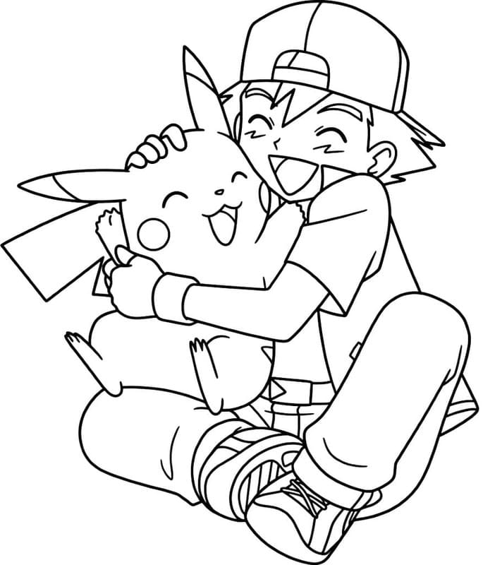 Kolay Ash Ketchum Çizim Boyama Sayfası