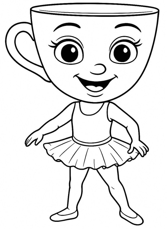 Kolay Ballerina Cappuccina Çizimi Boyama Sayfası