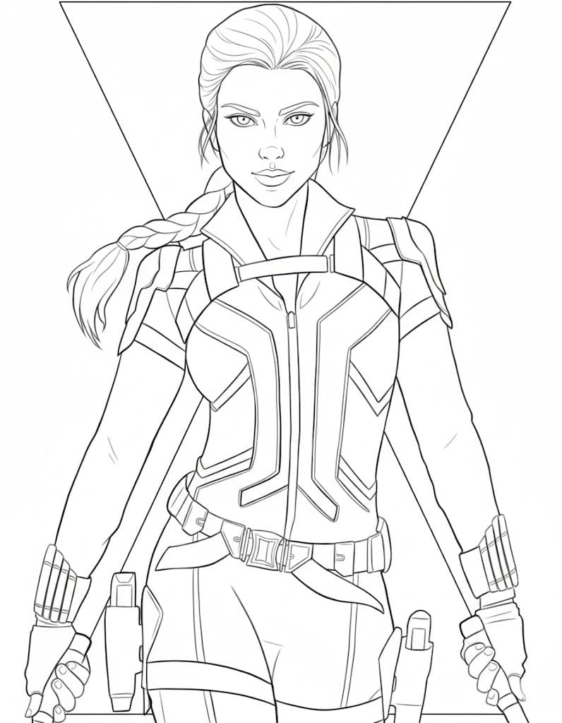 Kolay Black Widow Çizim Boyama Sayfası