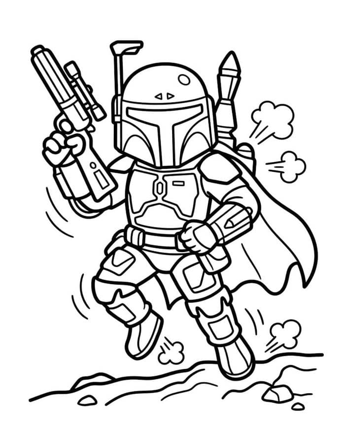 Kolay Boba Fett resim Boyama Sayfası