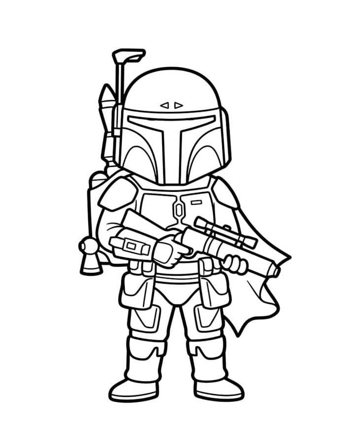 Kolay Boba Fett Boyama Sayfası